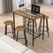 Bar Table Set 5-Piece with Stools, Wine Storage, and Glass Rack